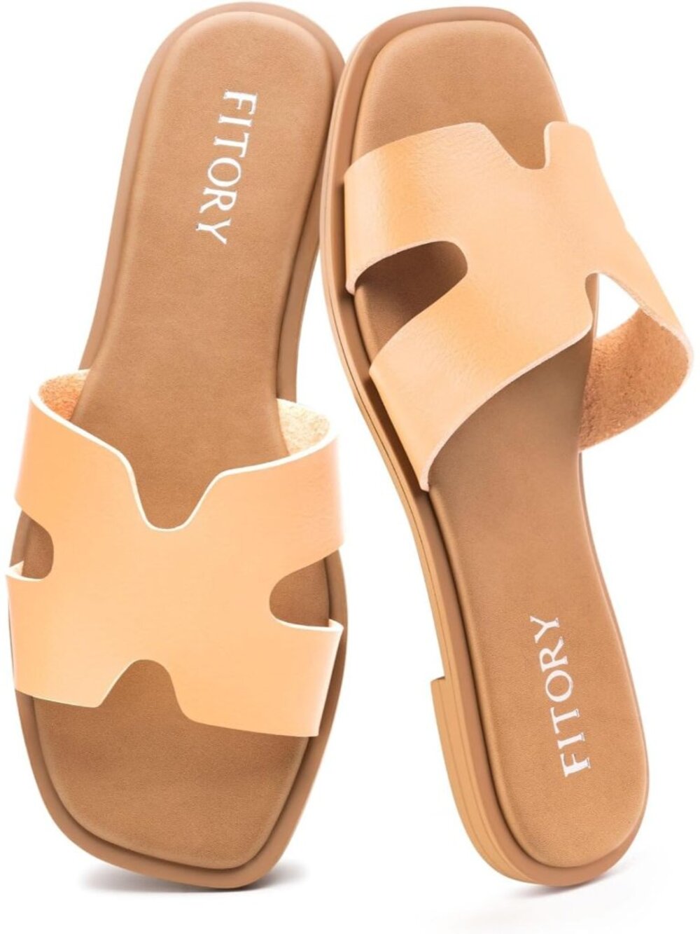 Women's Camel Open Toe Cushion Fashion Slide Slip On Imported Indoor Slippers